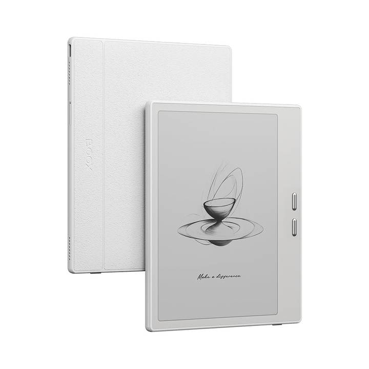 BOOX Go 7 en blanco delante de su funda