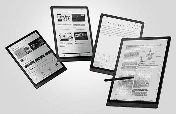 Varios BOOX Tab X con distintas apps en pantalla