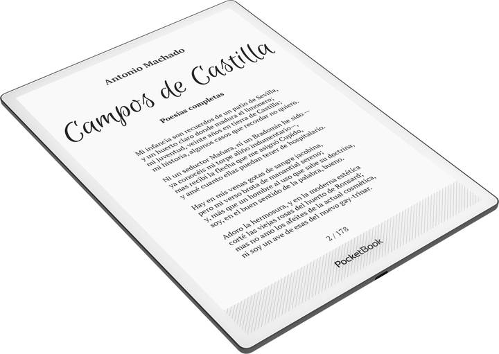 PocketBook InkPad One en perspectiva, visto desde arriba
